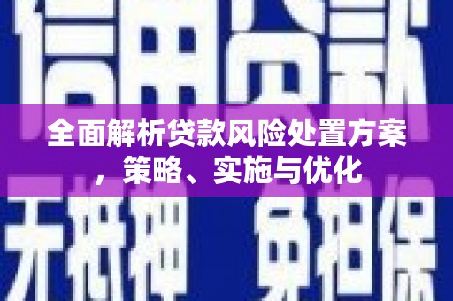富里全面解析贷款风险处置方案，策略、实施与优化